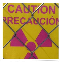 Image of radioactive warning sign.