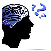 Image of brain puzzling over questions.