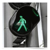 Green walk signal.