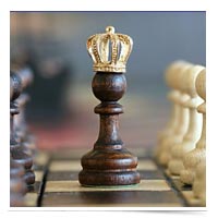 Pawn wearing a crown.