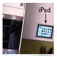 iPad embedded in an IKEA cabinet.