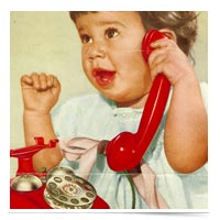 Image of baby making a call.