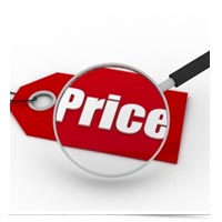 Image of pricetag under magnifying glass.