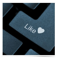 Image of imaginary LIKE key on keyboard.