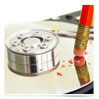 Image of eraser on a hard disk.
