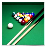 Image of racked billiard balls.