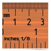 Inches on a ruler.