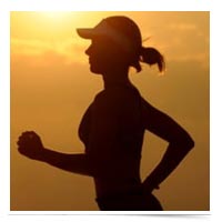 Silhouette of woman running