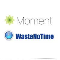 WasteNoTime and Moment App logos