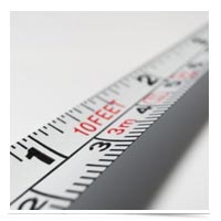 Inches on a ruler.