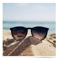 Sunglasses on the beach.