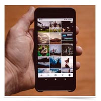 Instagram app with photos.